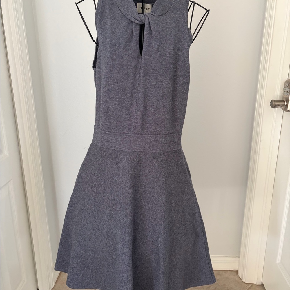 Milly Heather Gray Sleeveless A-Line Mini Dress